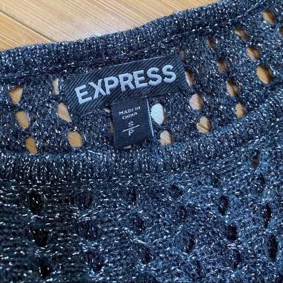 Express open weave dolman sleeve sparkle sweater S - Picture 4 of 6